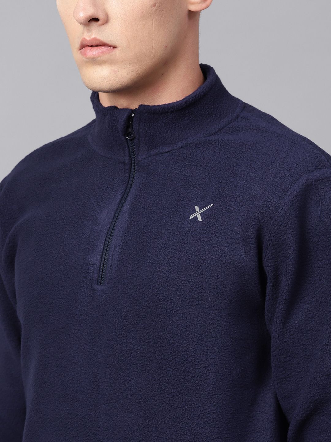 HRX by Hrithik Roshan Outdoor Men Navy Blue Solid Sweatshirt