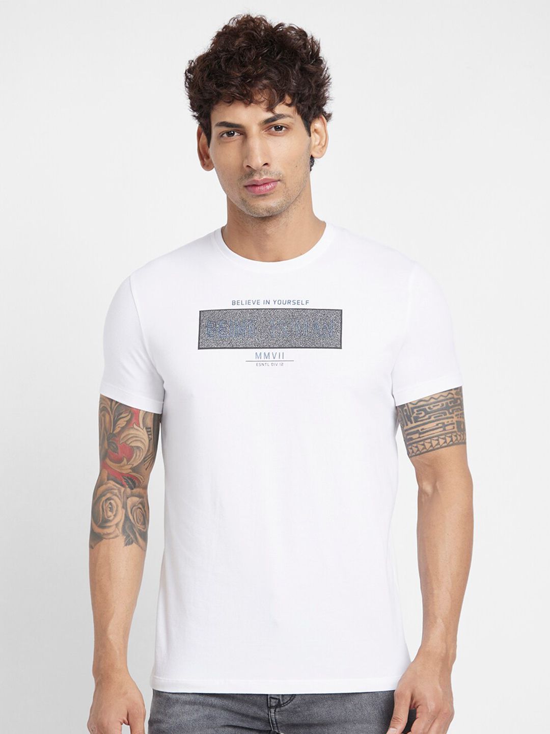 Being Human Typography Printed Regular Fit T-shirt