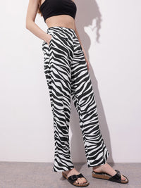 DressBerry Women Bringing Back the 90s Zebra Print Trousers