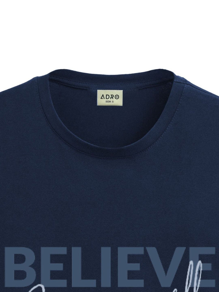 ADRO Men Typography Printed Applique T-shirt