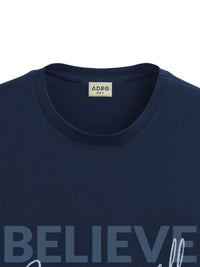 ADRO Men Typography Printed Applique T-shirt