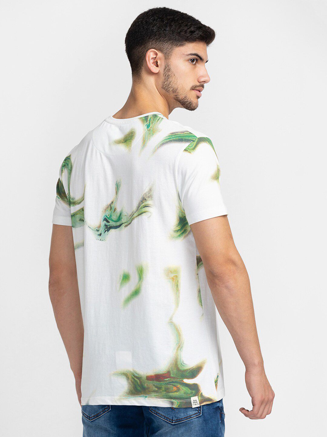 Being Human Abstract Printed Round Neck T-shirt