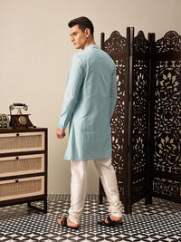 House of Pataudi Floral Embroidered Thread Work Jashn Kurta