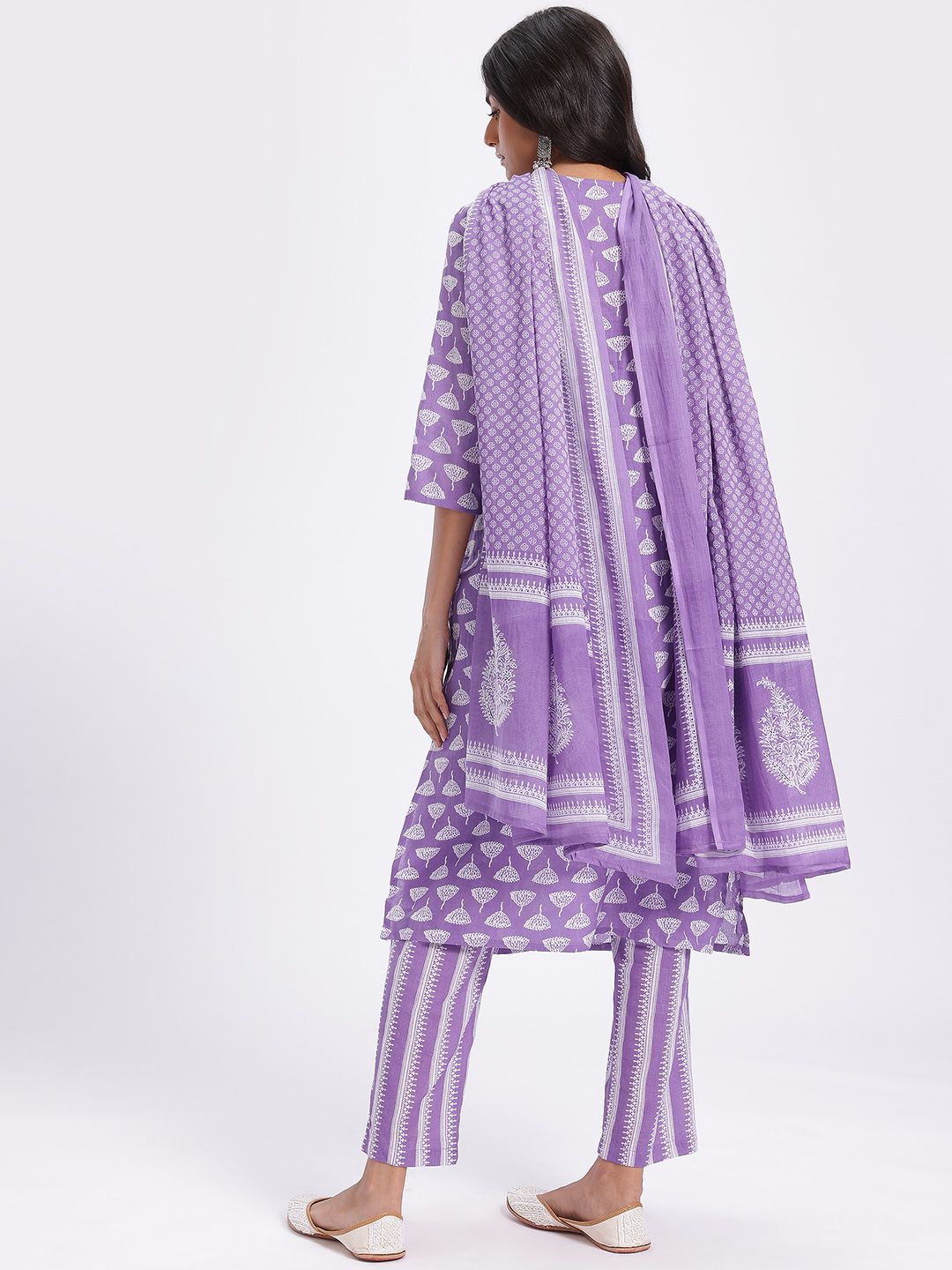 Anouk Printed Pure Cotton Kurta with Trousers & Dupatta