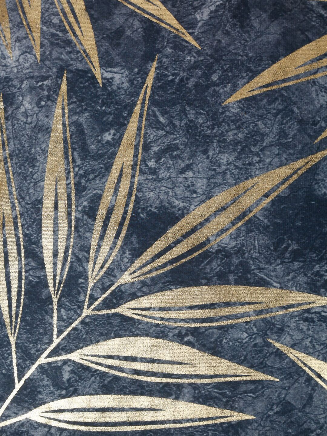 HOSTA HOMES Blue & Gold-Toned 5 Pieces Ethnic Motifs Velvet Square Cushion Covers