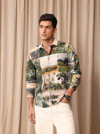 Mr Bowerbird Pure Cotton Tailored Fit Printed Casual Shirt
