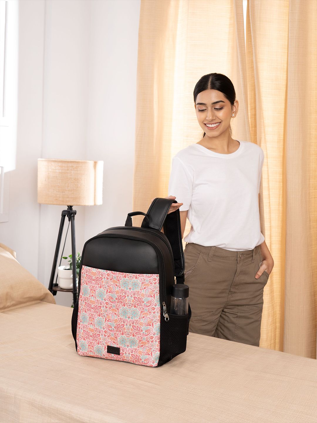 ZOUK Mangalore Blossoms Printed Water Resistance Backpack Up To 16 Inch