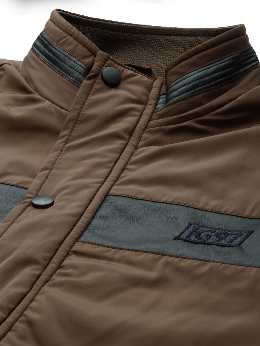 The Indian Garage Co Men Slim Fit Bomber Jacket with Insert Pockets