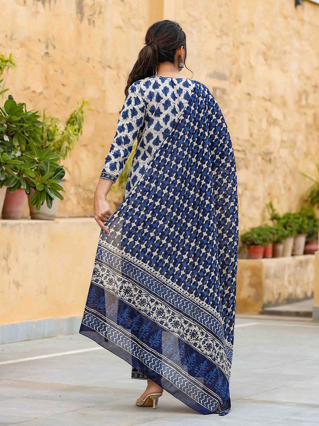 KALINI Ethnic Motifs Printed Straight Kurta with Trousers & Dupatta