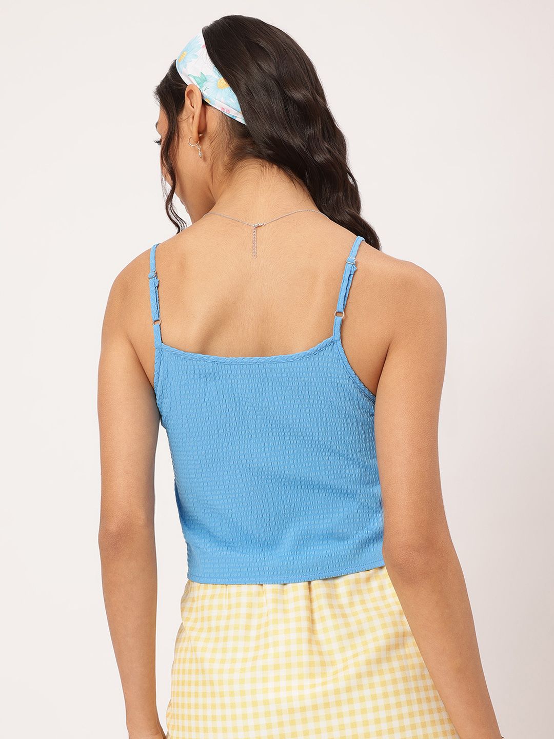 DressBerry Ruffled Radiance Seersucker Crop Top