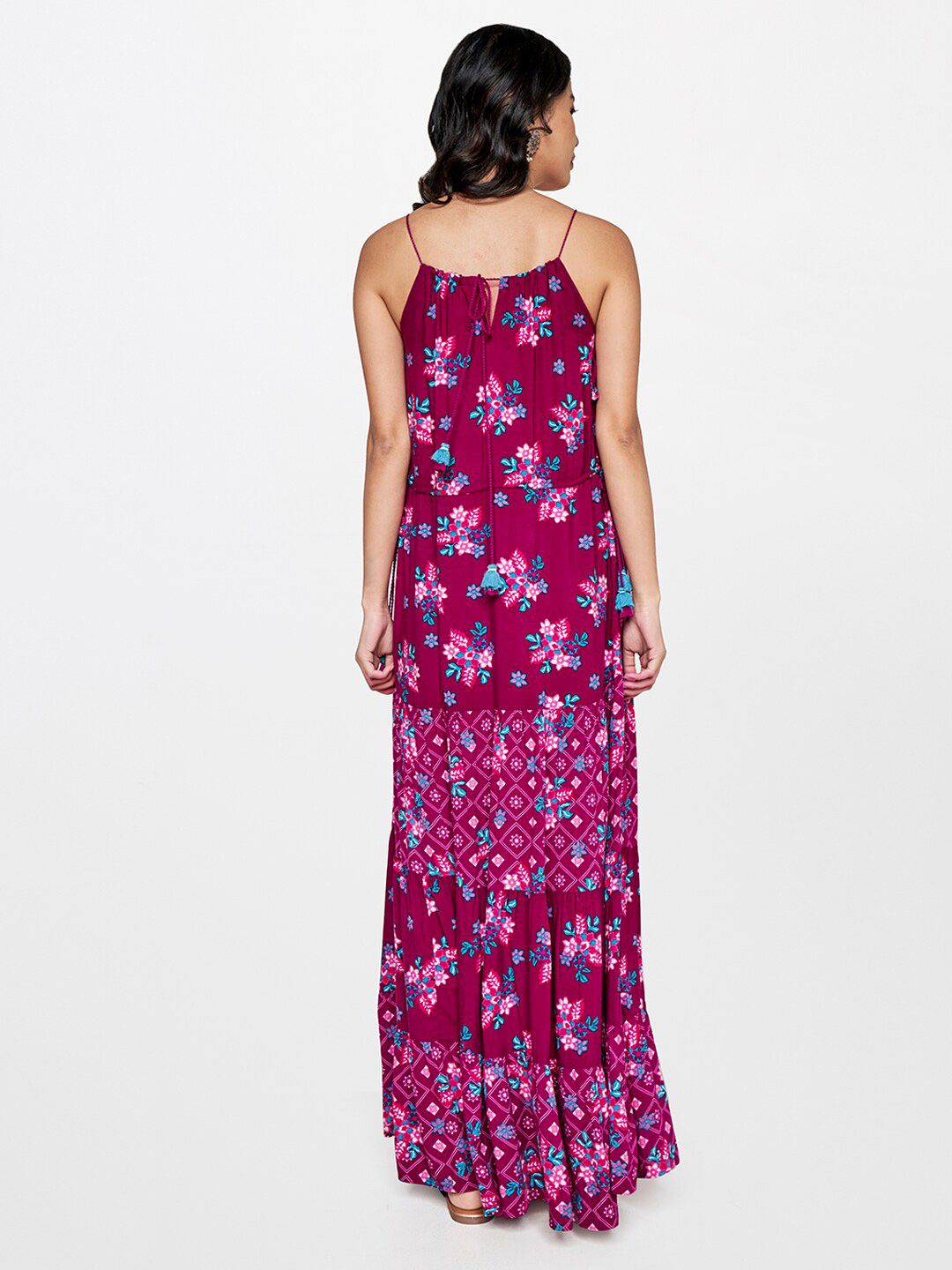Global Desi Floral Printed Maxi Dress