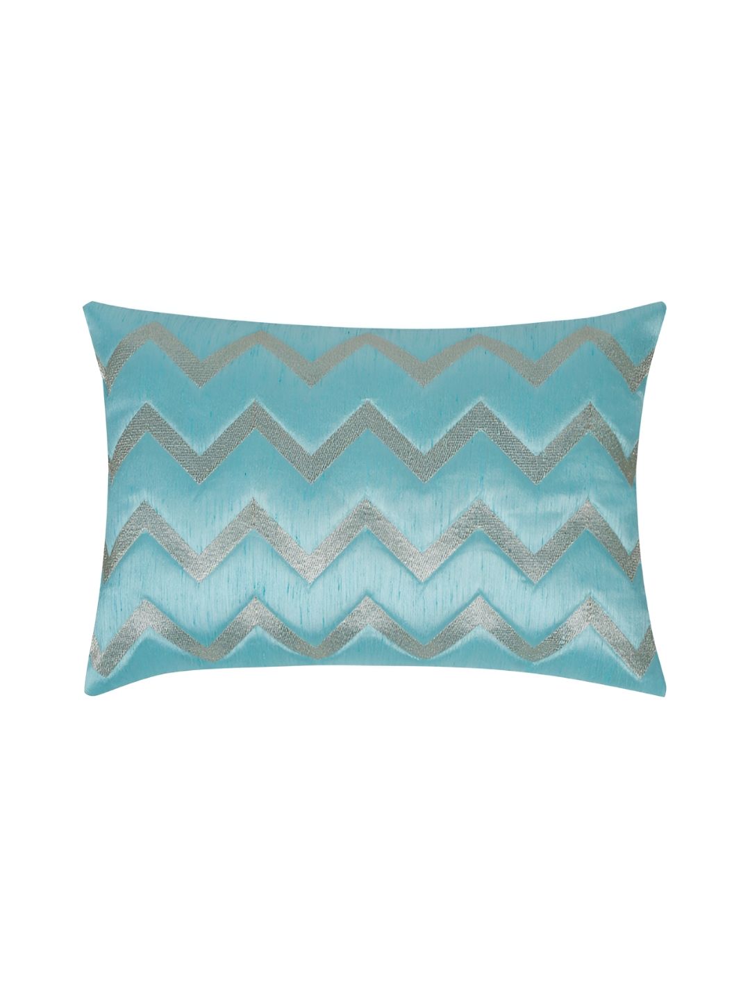HOSTA HOMES Blue & Silver-Toned Embellished Rectangle Cushion Covers