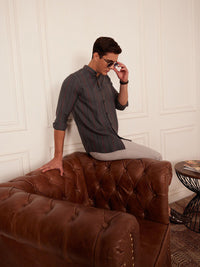 DENNISON Smart Striped Button-Down Collar Casual Shirt