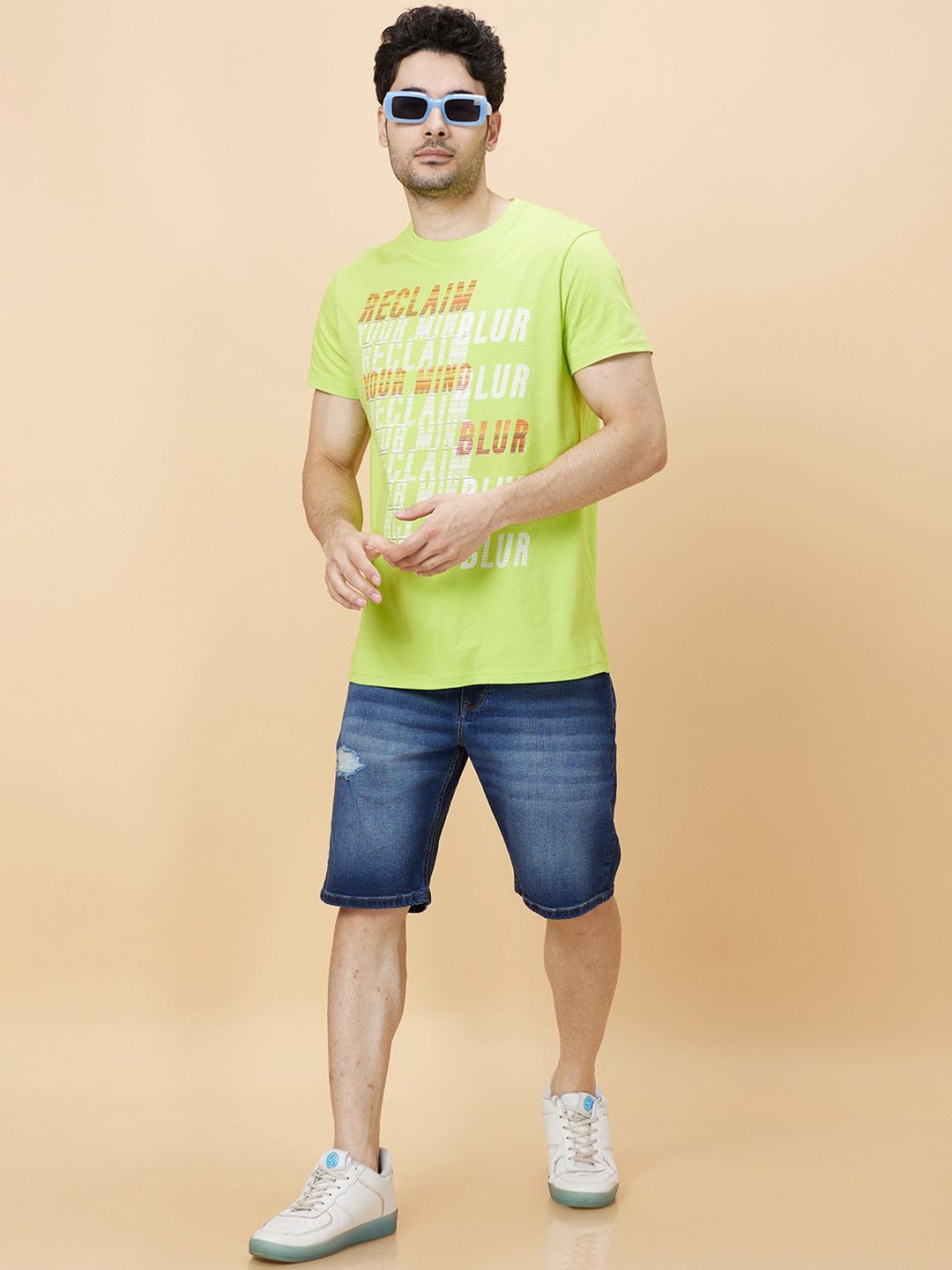 Being Human Men Washed Denim Shorts