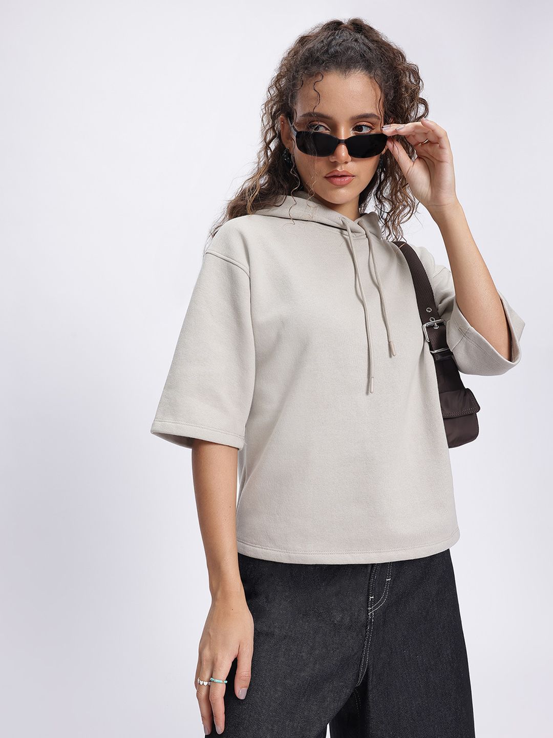 DressBerry Comfy Edge Hooded Drop-Shoulder Sweatshirt