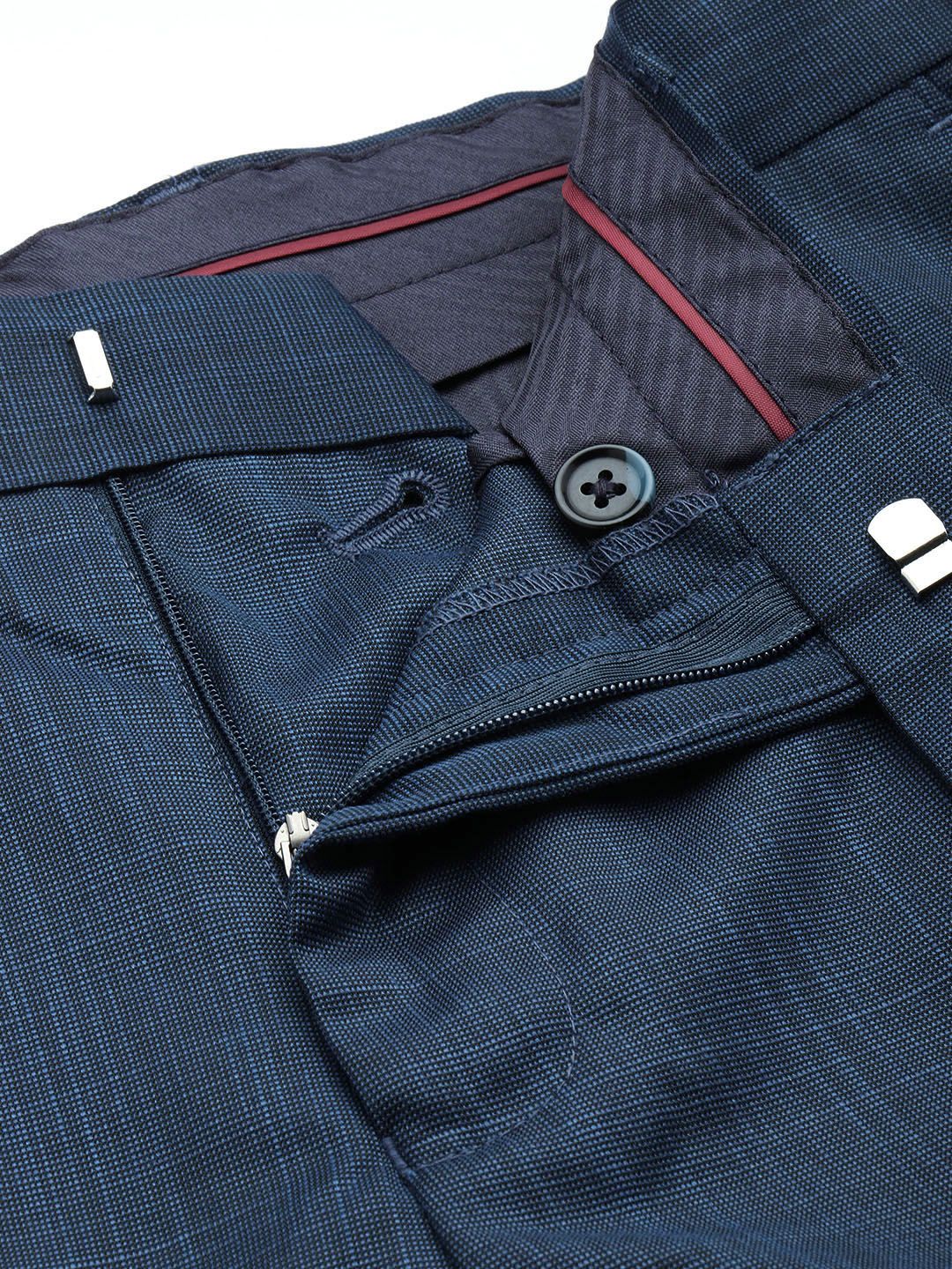 Raymond Men Textured Slim Fit Formal Trousers
