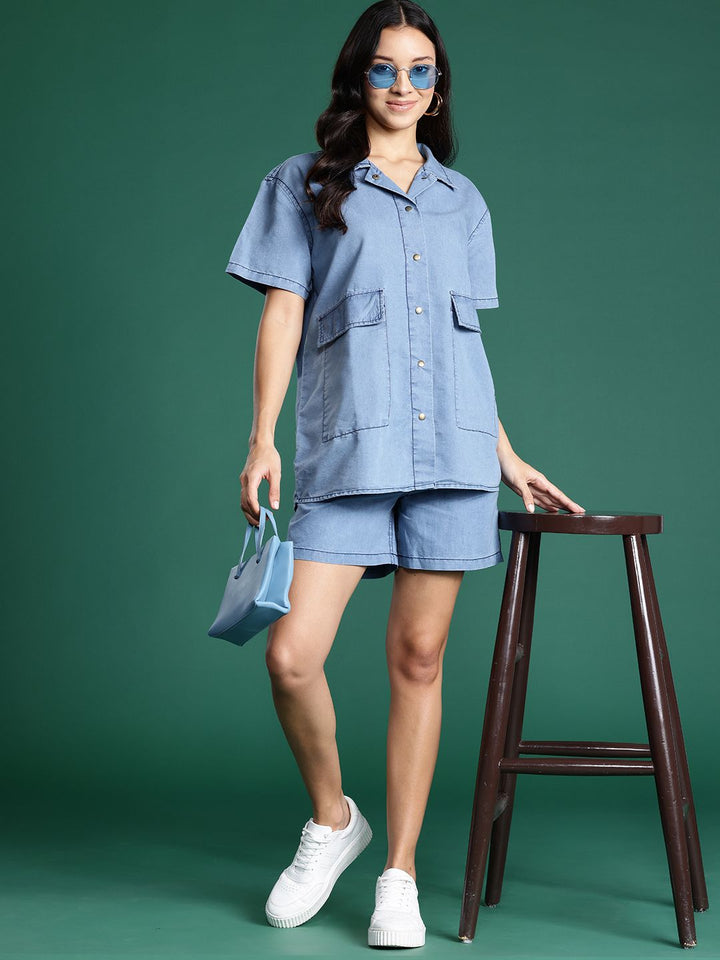 DressBerry Pocket Detail Chambray Co-Ords