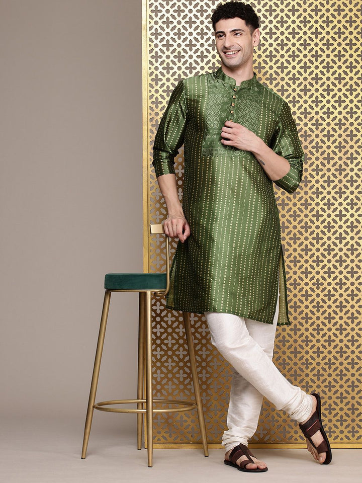 House of Pataudi Polka Dot Printed Jashn Kurta