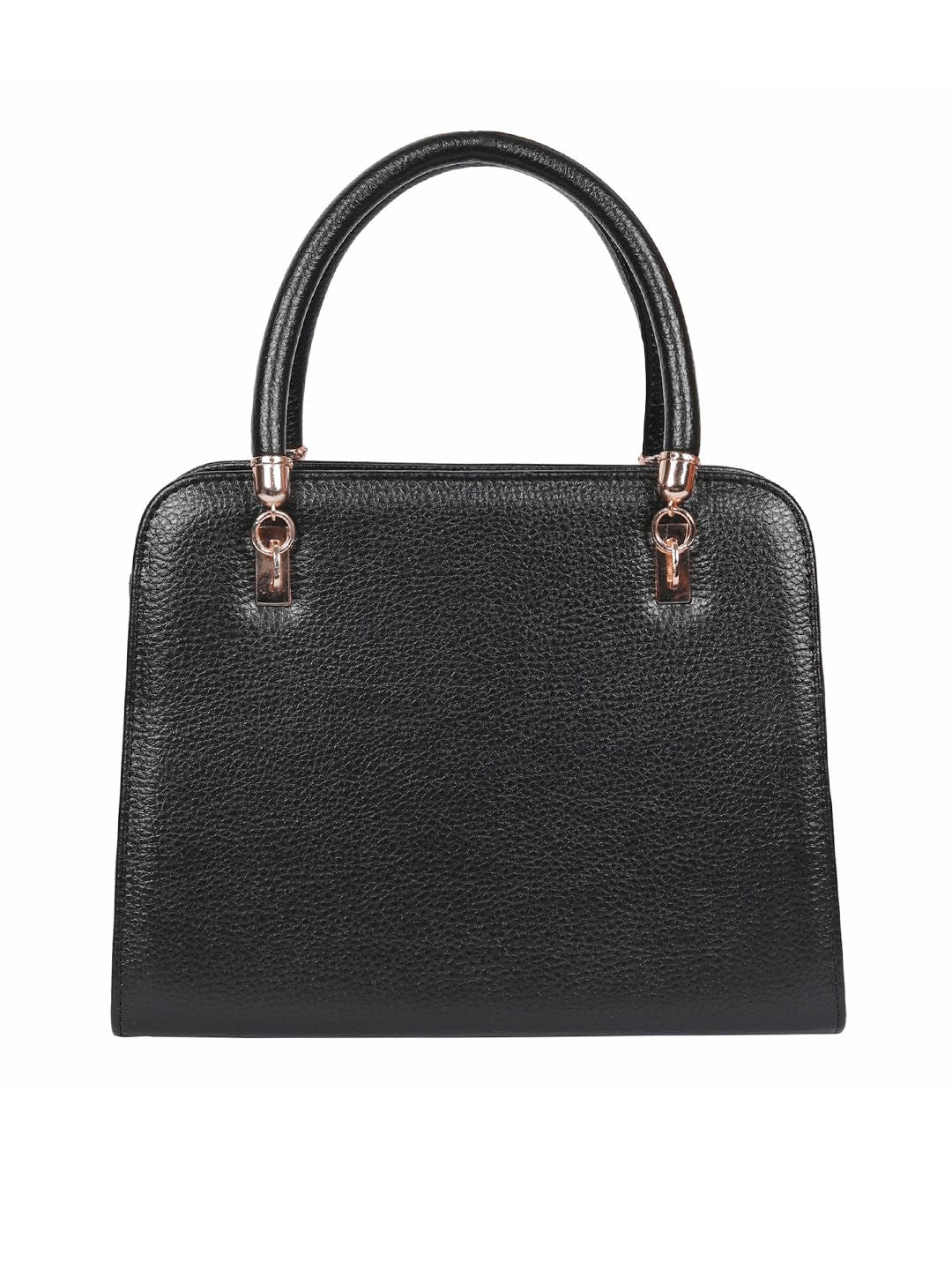 Lino Perros Black Solid Handheld Bag with Sling Strap
