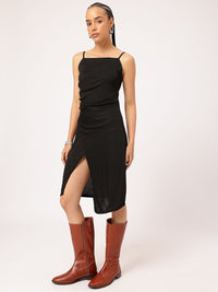 DressBerry Slit-Detail Sheath Midi Dress