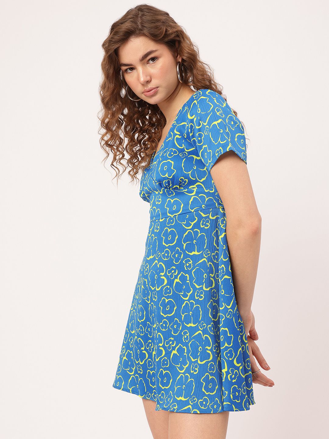 DressBerry Pastel Pop Printed Mini Empire A-Line Dress