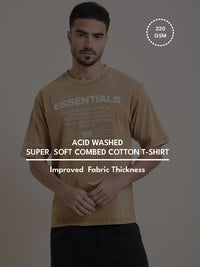 DILLINGER Men Oversized Short Sleeve Acid Washed Printed Tshirt