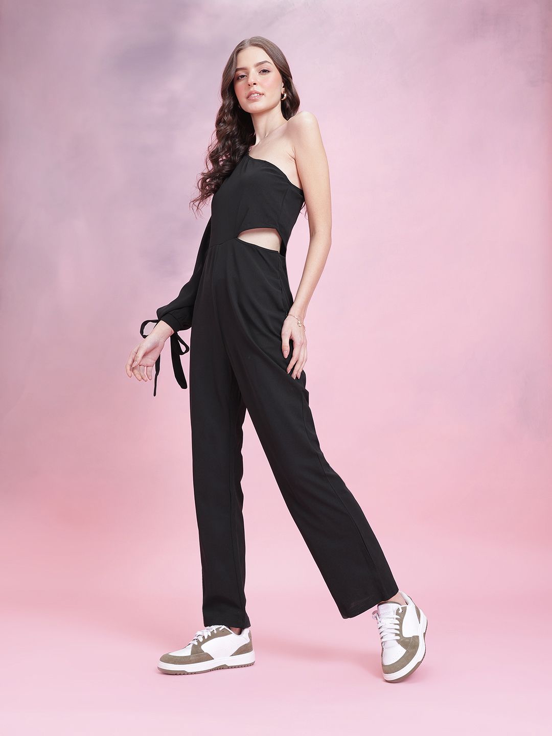 DressBerry One Shoulder Cut-Out Detail Jumpsuit
