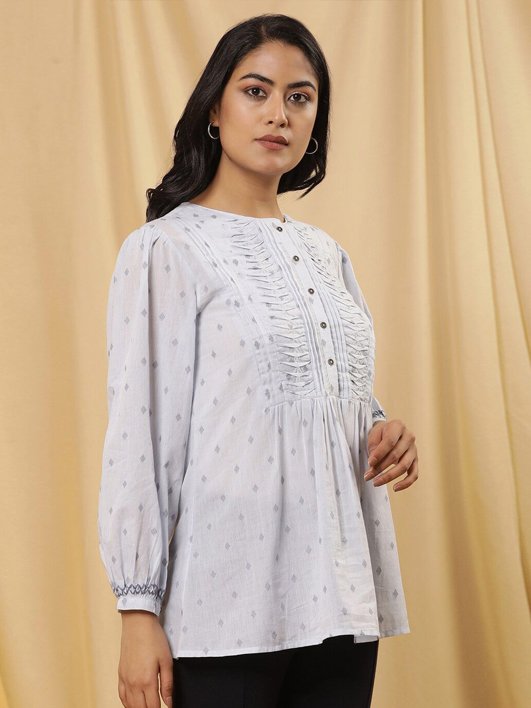 W Geometric Self Design Cotton Top