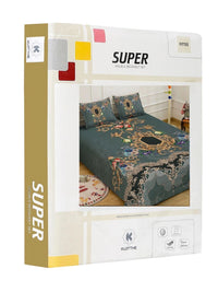 Moda Rapido X KLOTTHE Green & Brown Ethnic Motifs 400 TC King Bedsheet with 2 Pillow Covers