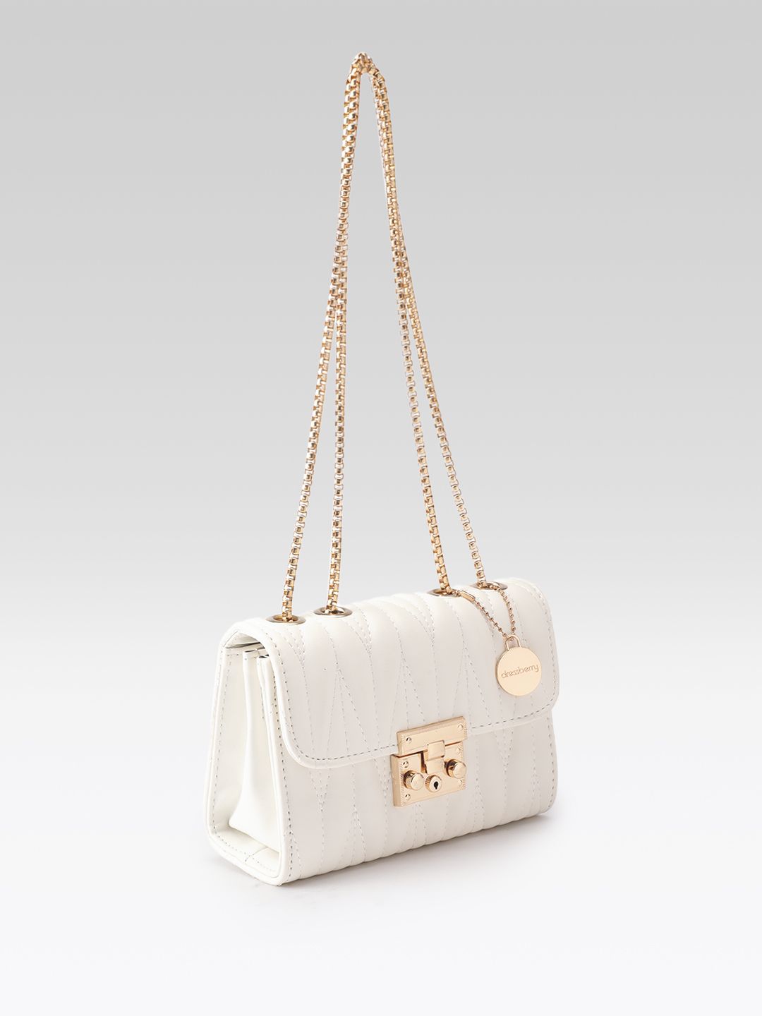 DressBerry Quilted Structured Shoulder Bag