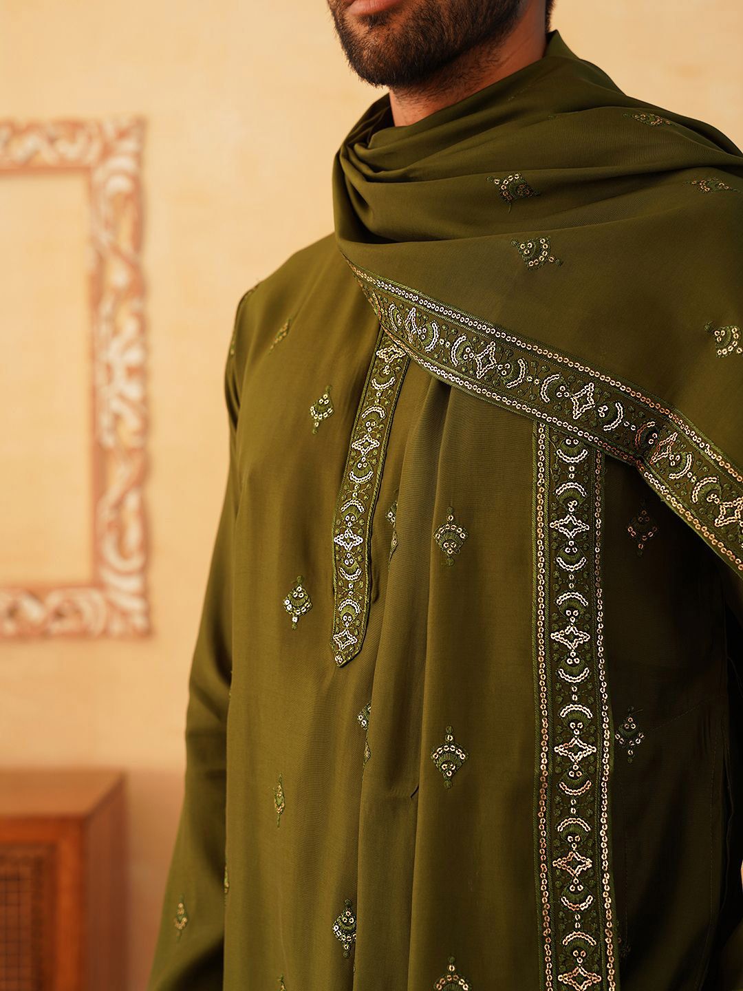 Jompers Ethnic Motifs Embroidered Sequinned Cotton Silk Kurta with Pyjamas & Dupatta