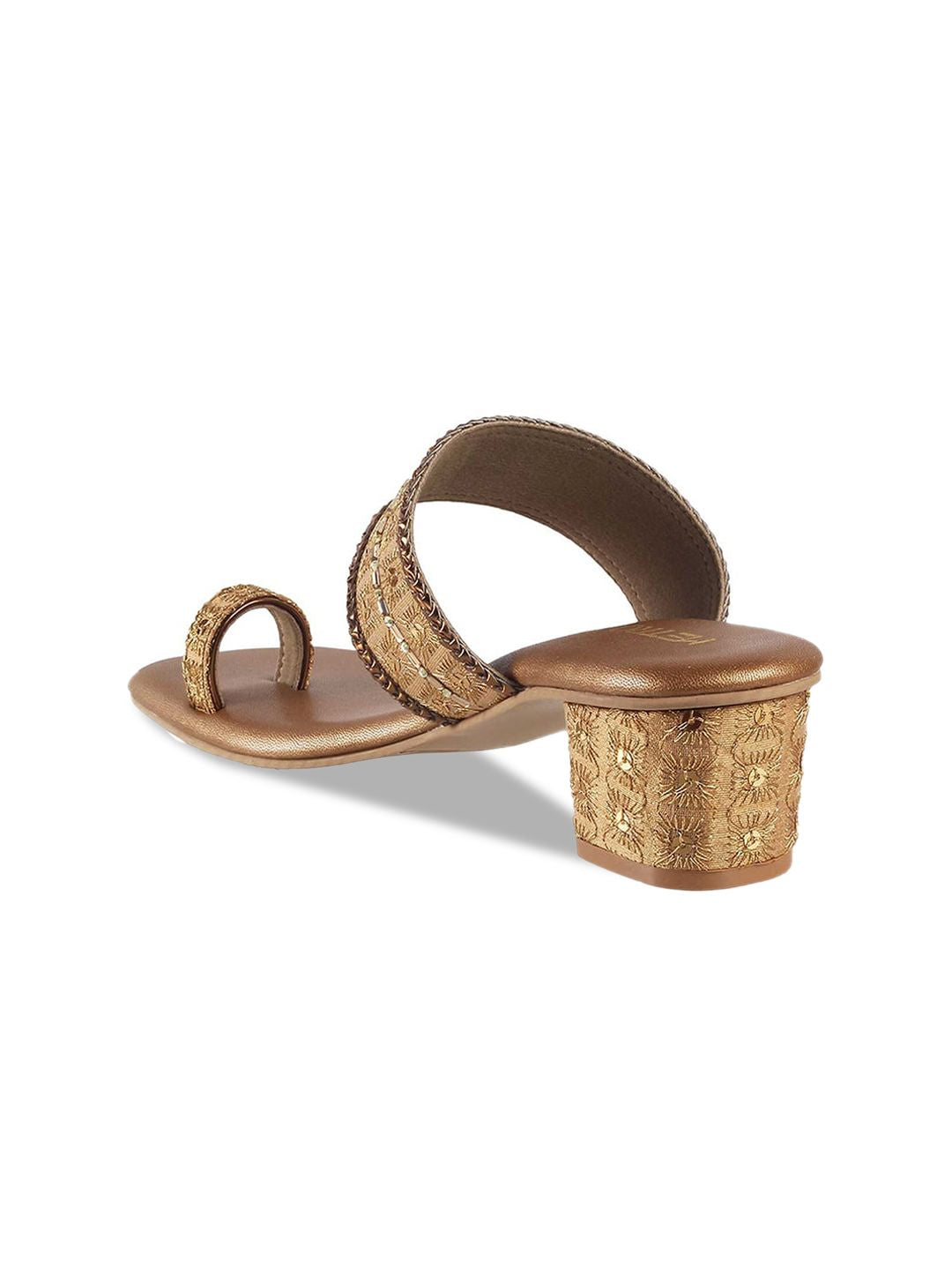 Metro Embellished One-Toe Block Heels