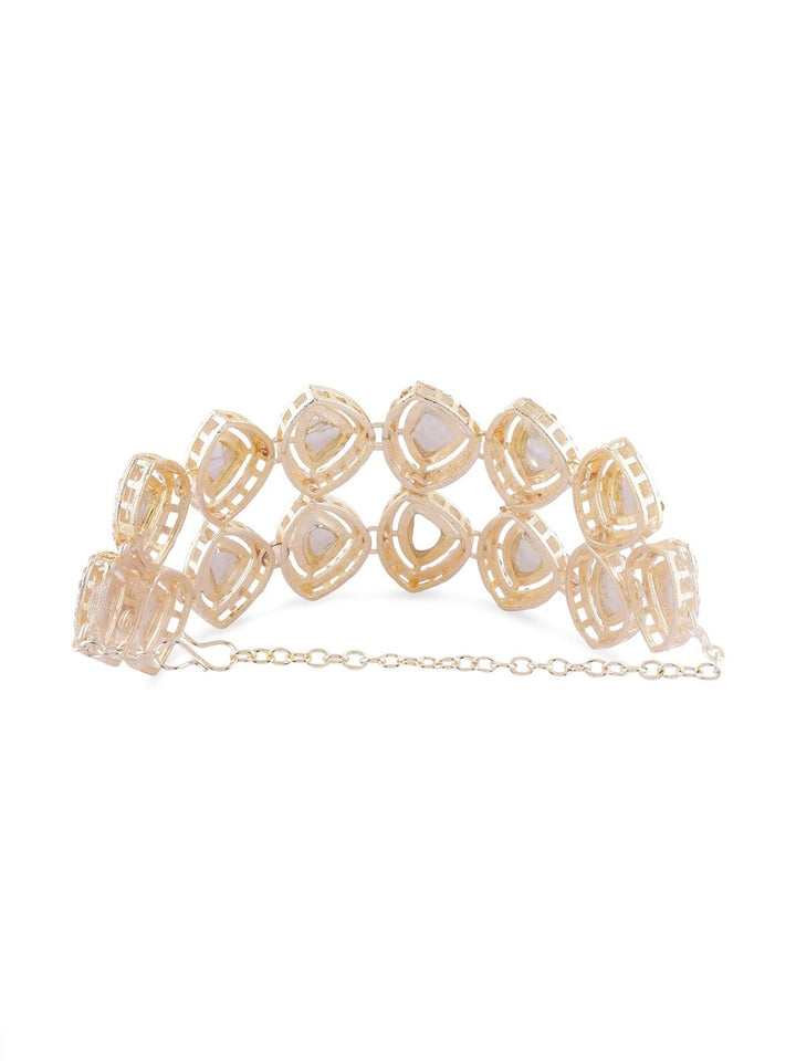 Zaveri Pearls Gold-Plated Stones Studded Wraparound Bracelet