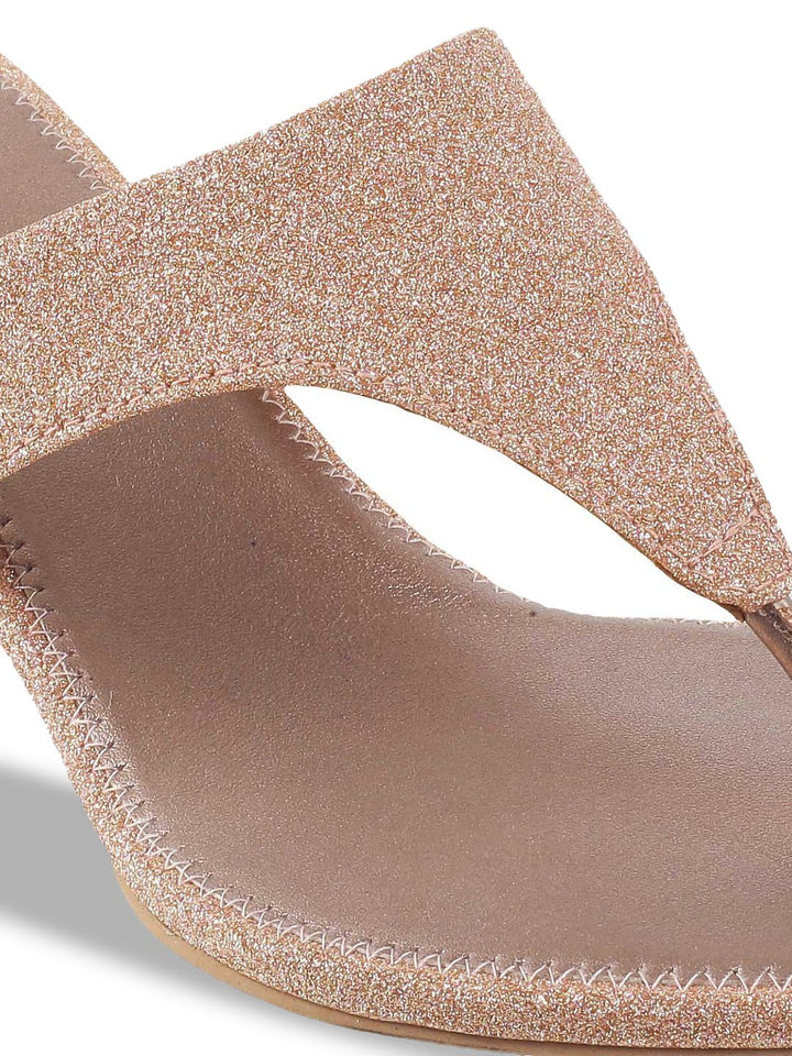 Mochi Women Gold-Toned Solid Heels