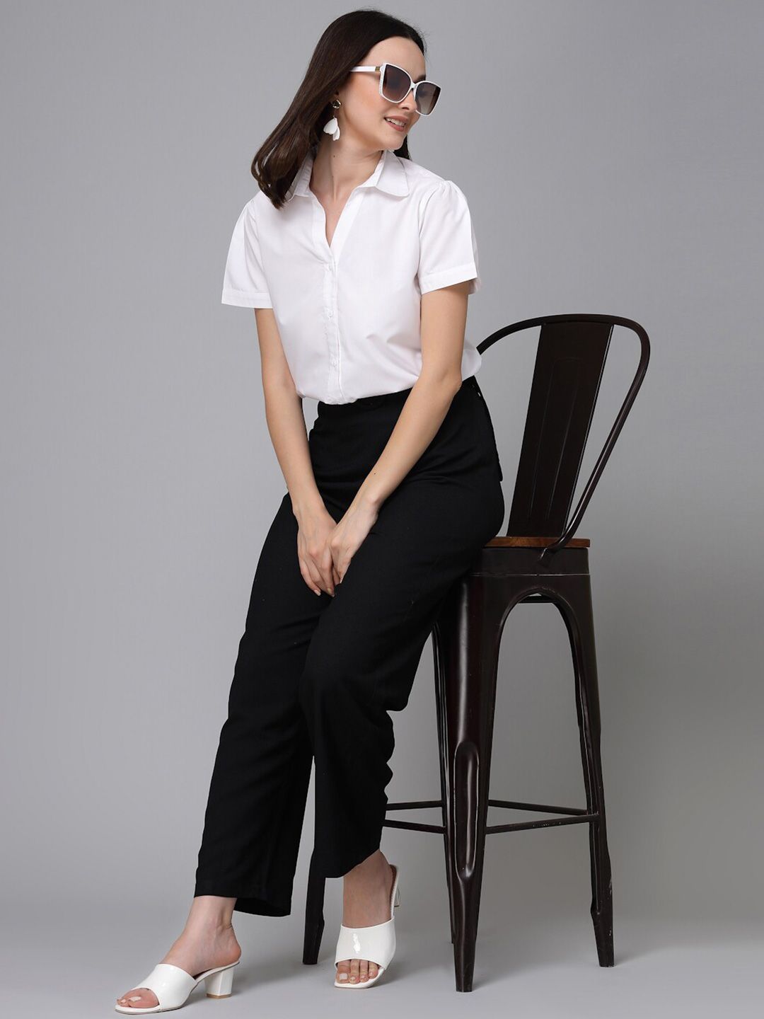 Style Quotient White Spread Collar Smart Cotton Formal Shirt