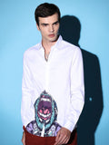 The Indian Garage Co Slim Fit Opaque Graphic Printed Cotton Party Shirt