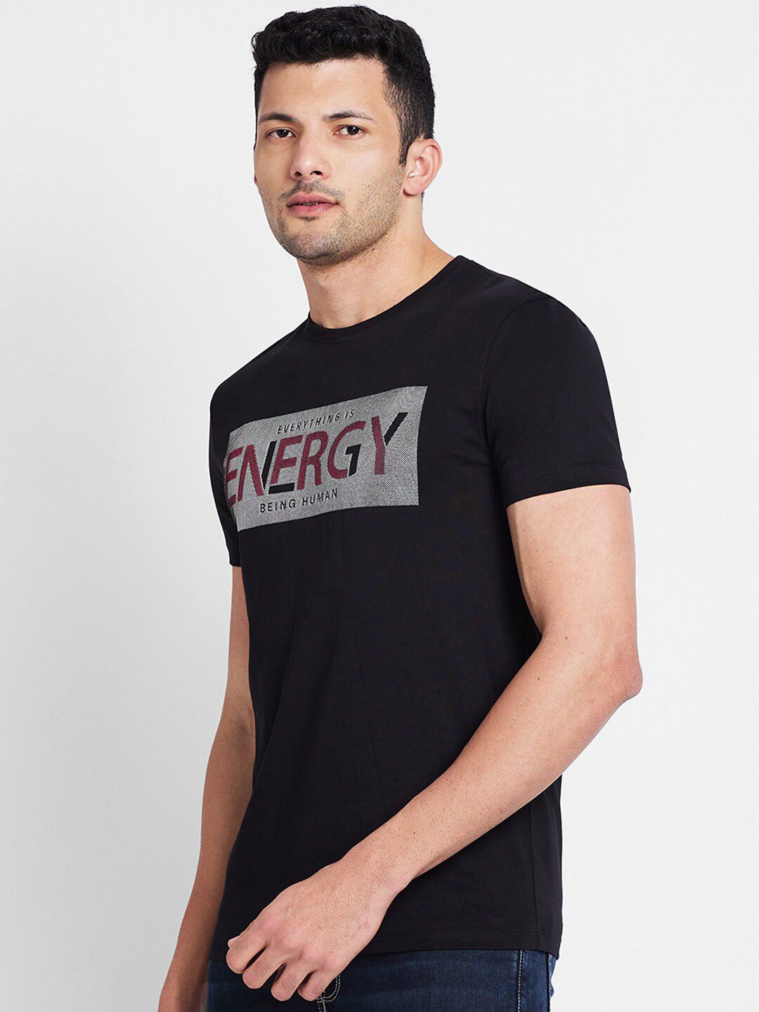 Being Human Typography Printed Round Neck T-shirt