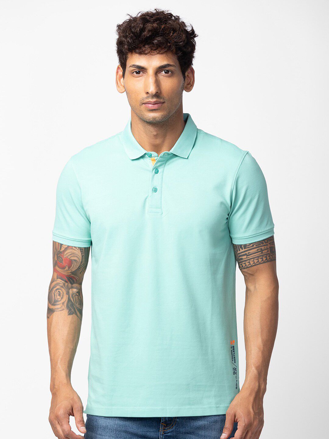 SPYKAR Men Polo Collar Slim Fit Cotton T-shirt