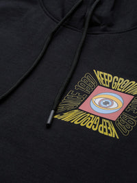 The Indian Garage Co Men Black Back Print Hooded Sweatshirt