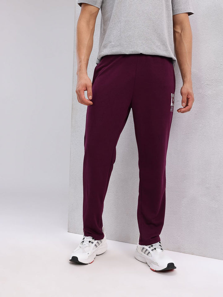 HRX by Hrithik Roshan Men Typography Printed Detail Mid-Rise Lifestyle Track Pants