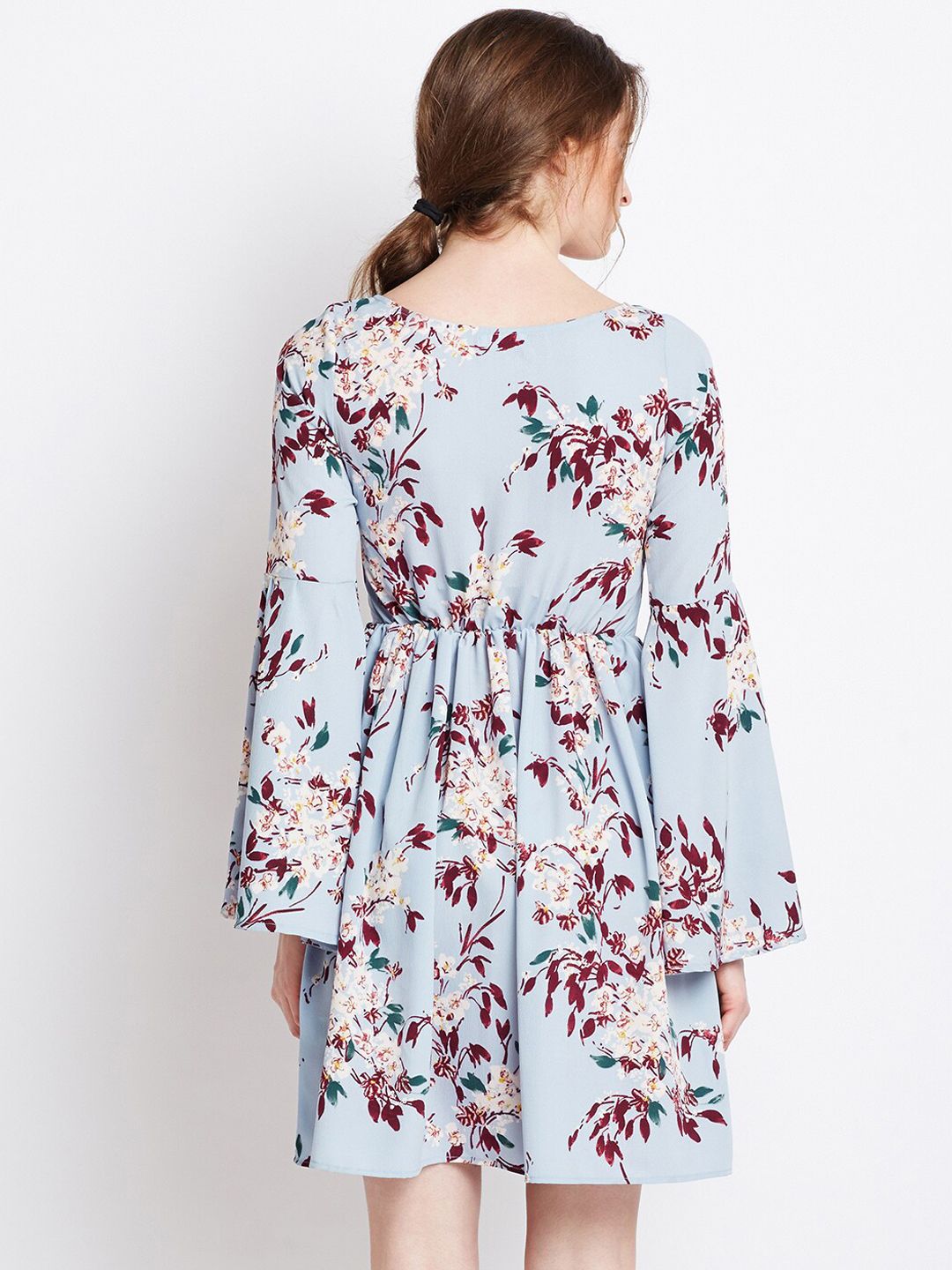 Berrylush Women Blue Printed A-Line Dress