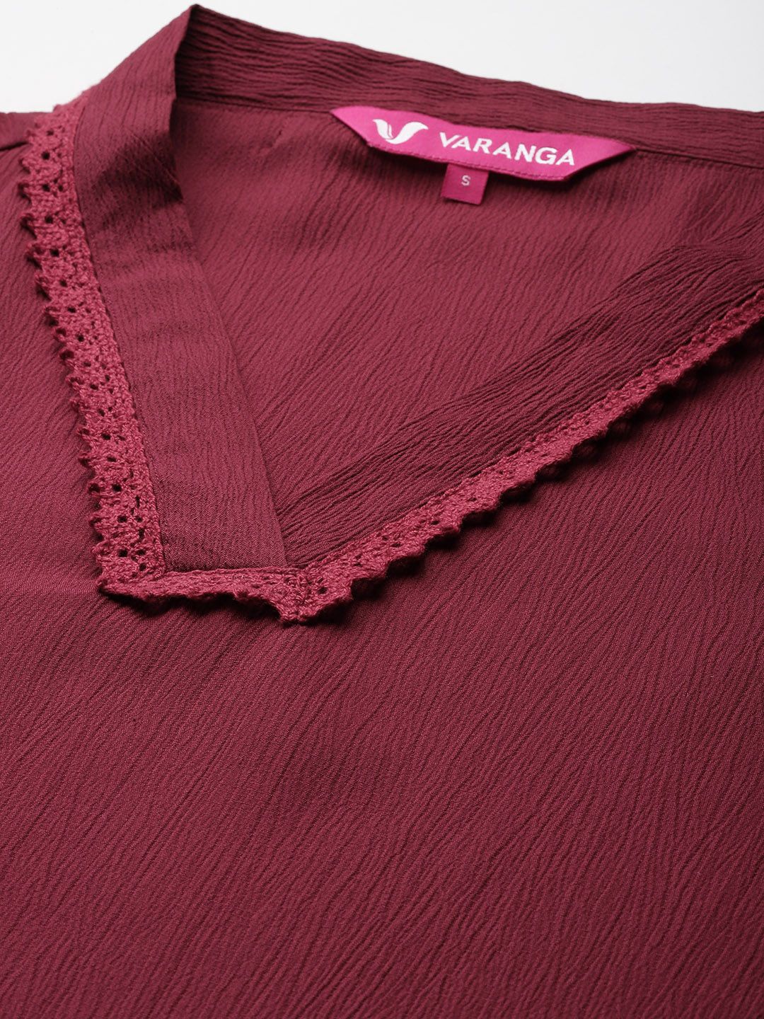 Varanga Laced Crepe Kurta With Palazzos