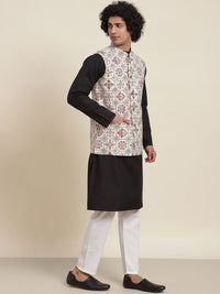 SOJANYA Kurta Biasa Kolar Mandarin Dengan Baju Tidur & Jaket Nehru