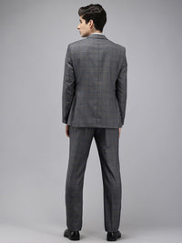 Park Avenue Checked Single Breasted Slim Fit 3-Peice Formal Suit