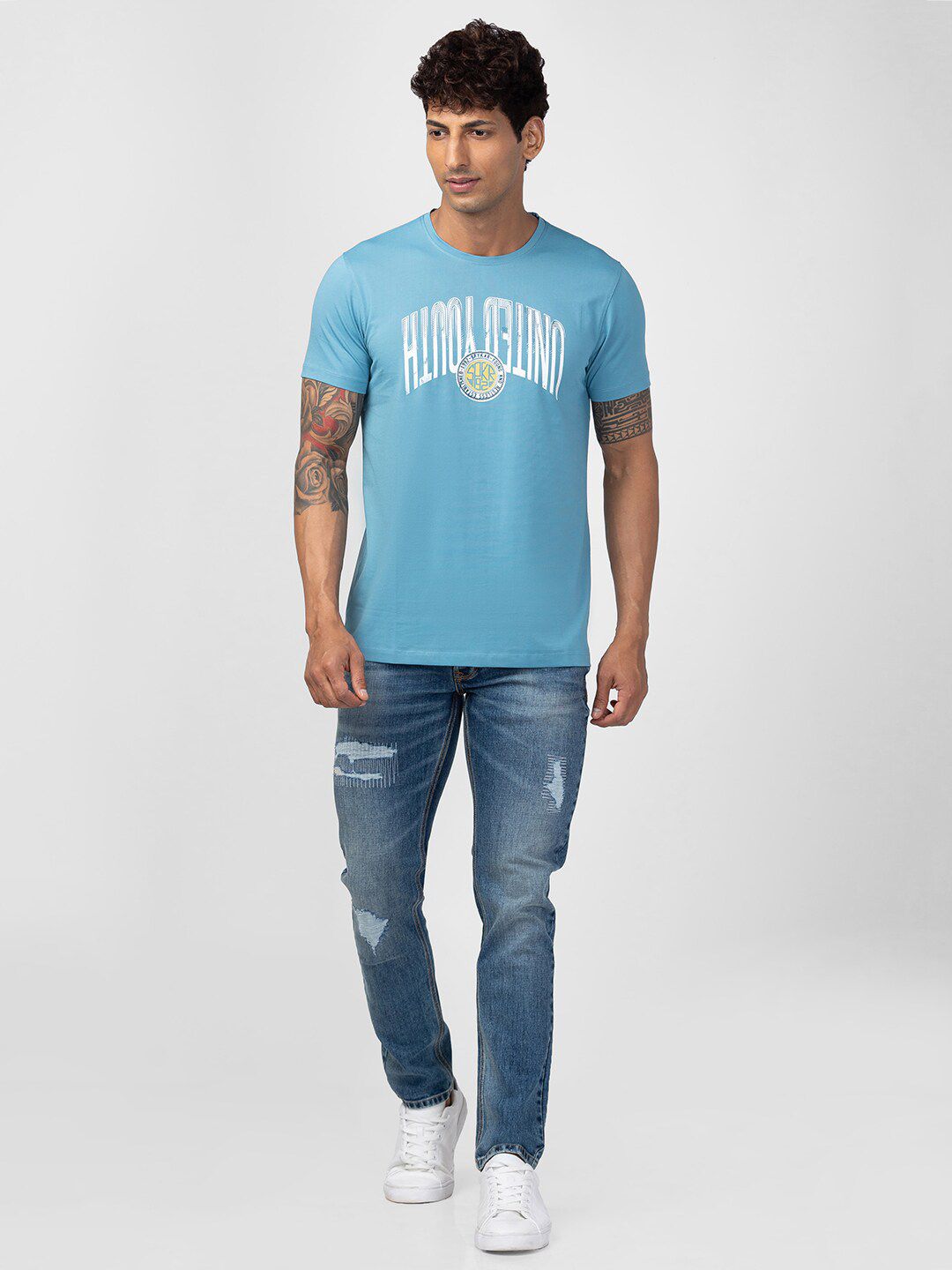 SPYKAR Men Typography Printed T-shirt
