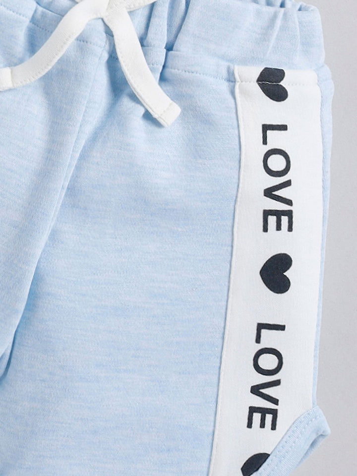 Moms Love Infant Girls Pure Cotton Printed Top with Shorts