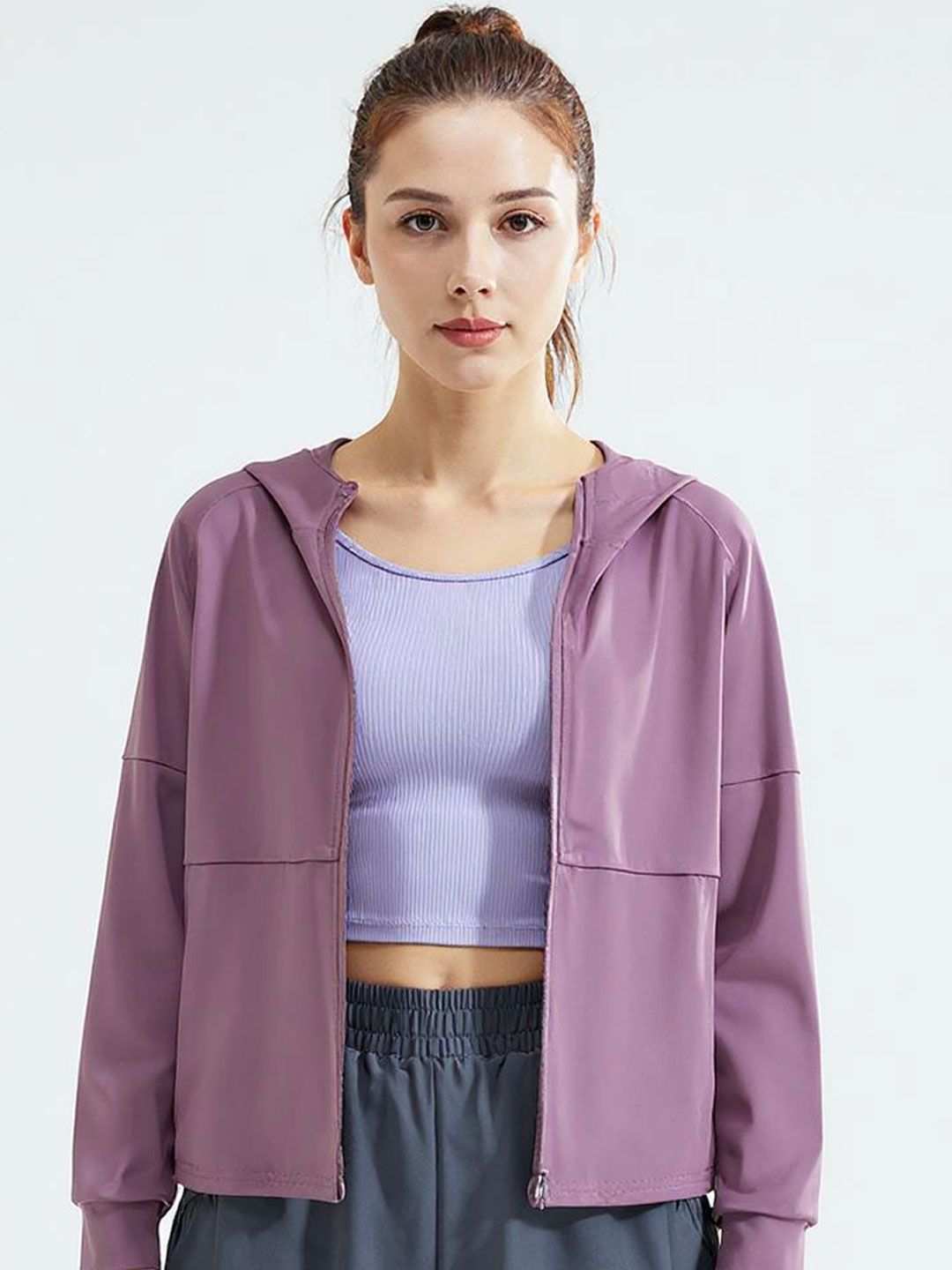 HRX by Hrithik Roshan Women Hooded Solid Sporty Jacket