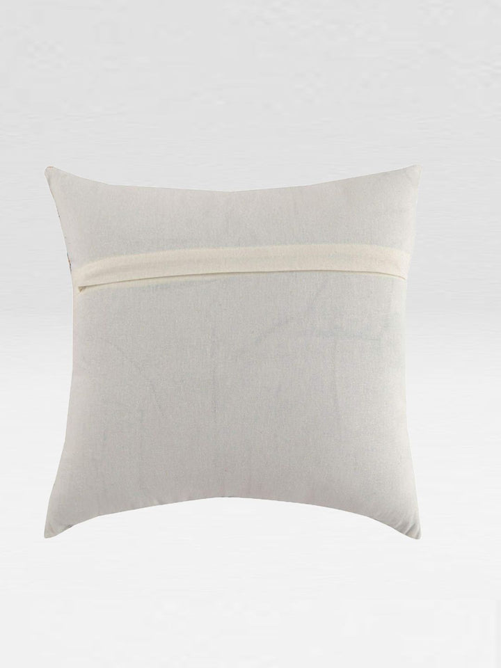 STITCHNEST Set Of 2 Cream-Coloured & Green Floral Square Cushion Covers