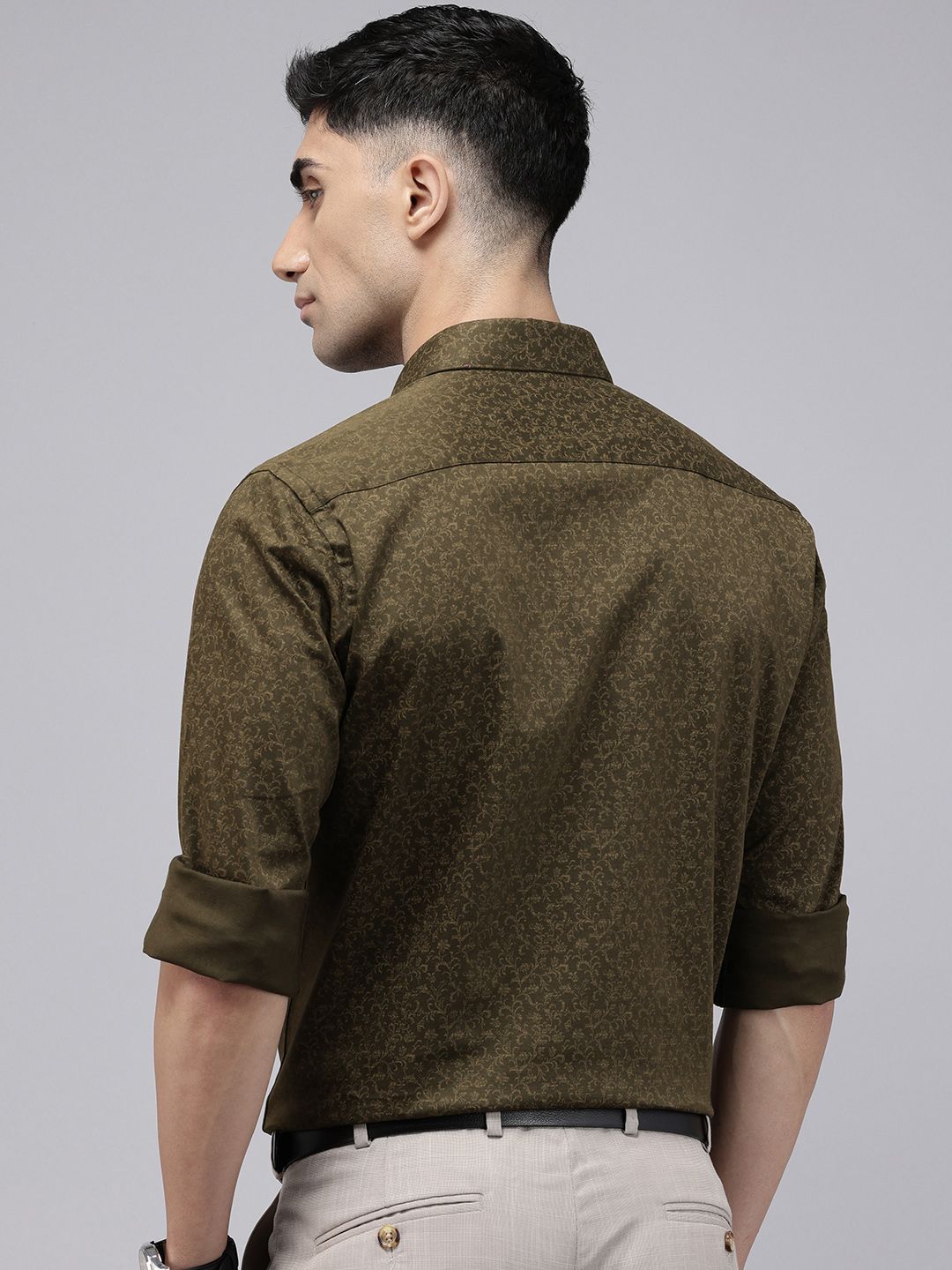 Park Avenue Slim Fit Floral Printed Formal Shirt