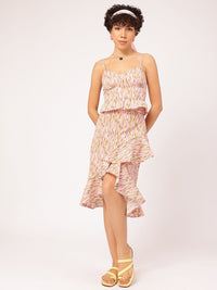 DressBerry Swirl Swish Printed Seersucker Top & Skirt Co-Ords
